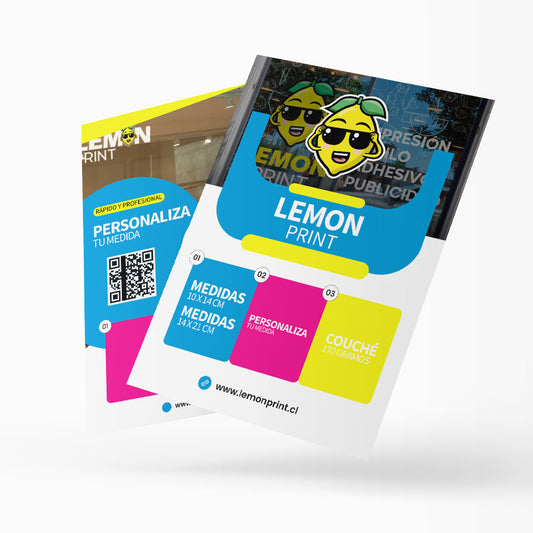 Flyers publicitarios grandes 21 x 14 cms